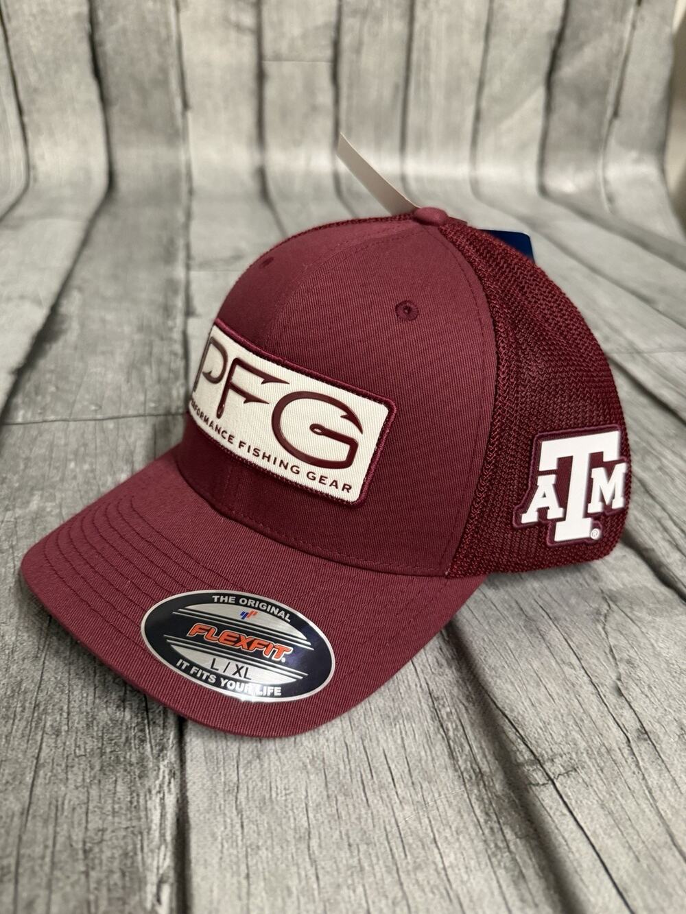 NWT Columbia PFG Texas A&M Aggies Stretch-Fitted Cap L/XL Maroon
